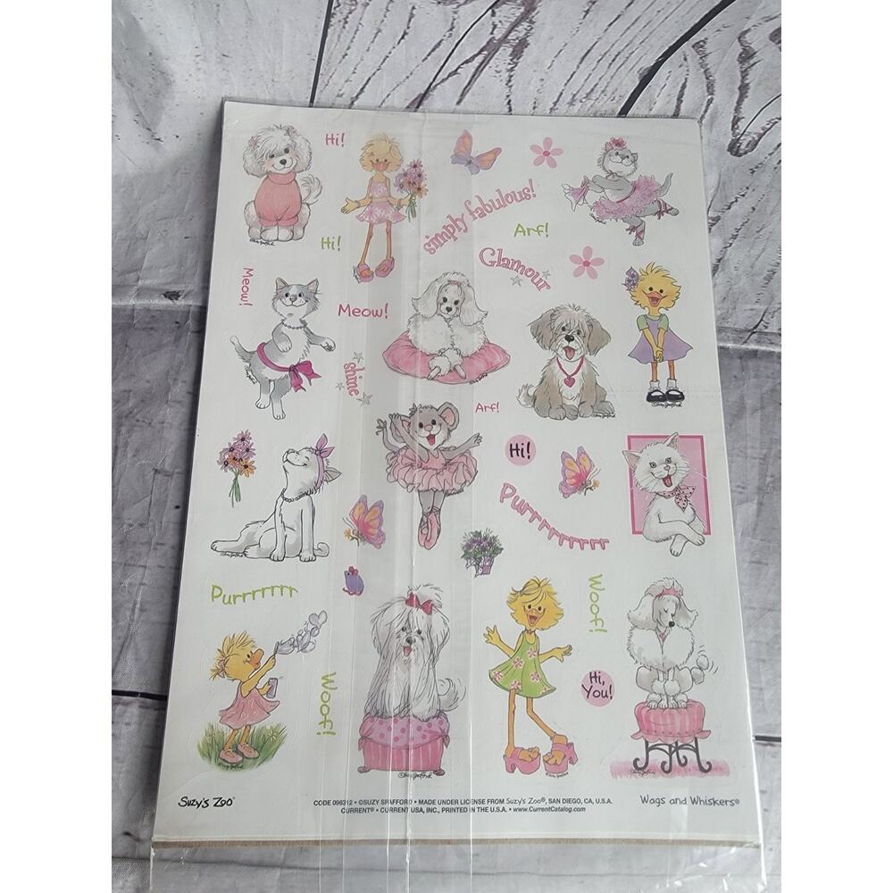 Suzy's Zoo Suzy Spafford Stickers Wags And Whiskers Ballerina 2 sheets New